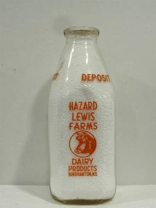 SSPQ Milk Bottle Hazard Lewis Farms Dairy Binghamton NY BROOME CO Grownups Too - Picture 1 of 2