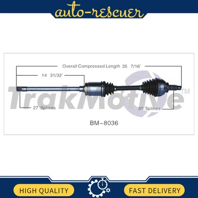 Eje CV derecho pasajero delantero derecho SurTrack BM-8036 BMW 325xi 330xi 2001-05 Foto 1 de 2