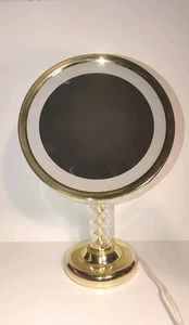 Jerdon Products Vintage Magnifying Adjustable Pedestal Mirror Gold Finish EUC - Picture 1 of 15
