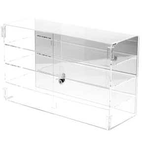 Plymor Acrylic Rectangular Locking Case, 3 Shelves (Mirrored), 13" x 21" x 7.5" - Picture 1 of 1