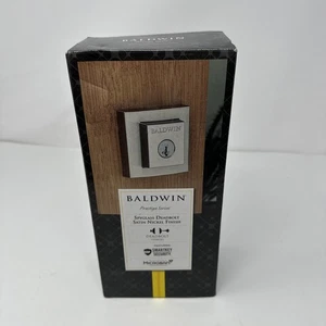 Baldwin Prestige Square Spyglass Deadbolt níquel satinado llave inteligente seguridad - Imagen 1 de 8