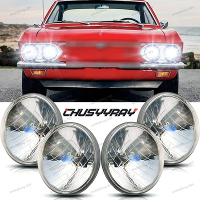 Faros halógenos redondos de 5,75" haz HI/LO 4 piezas para Chevrolet Corvair 1960-1969 Foto 1 de 4