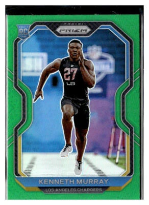2020 Panini Prizm #327 Kenneth Murray Green Prizm RC Chargers - Image 1 of 2