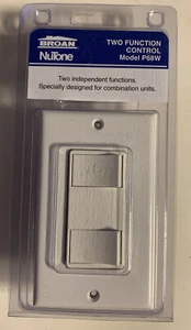 Interruptor BROAN NuTone 2 ~ Dos Interruptores / Control de 2 Funciones ~ Modelo P68W ~ Blanco - Imagen 1 de 7