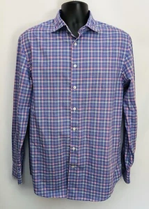 KENT & CURWEN ENGLAND Shirt Mens L Tailored Fit Button Up Plaid Business Casual - Picture 1 of 12