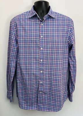 KENT & CURWEN ENGLAND Shirt Mens L Tailored Fit Button Up Plaid Business Casual - Image 1 of 4
