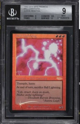 Magic Mtg BALL LIGHTNING FOIL Judge Reward DCI BGS 9 MINT 2001 Pop 9 None Higher - Image 1 of 2