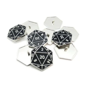 Botones de metal 1" D20 para coser mazmorras y dragones D&D para juegos de rol dados de mesa - Imagen 1 de 4
