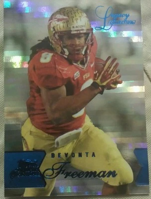 2014 Flair Showcase Football - Card 140 Devonta Freeman ROW 1 PARALLEL # 77/ 100 - Image 1 of 4