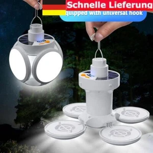 Faltbare LED Solarleuchte Outdoor Camping Lampe Zelt Licht Wasserdicht 5 Modi - Bild 1 von 7