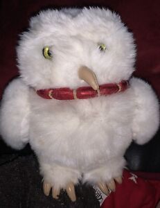 Harry Potter Hedwig Gund OWL Plush Stuffed Animal White 8" Red Collar #7047  EUC