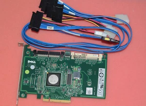 Dell JW063 PowerEdge Perc 6i SAS RAID Controller Card + SFF-8482 cable 60CM - Photo 1/3