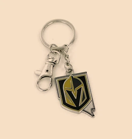 Vegas Golden Knights State Design Heavyweight Metal Keychain Keyrings Cover