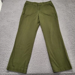 Cabela’s Womens Size 12 Olive Army Green Chino Khaki 💯 Cotton Pants Fits 33x32 - Picture 1 of 13