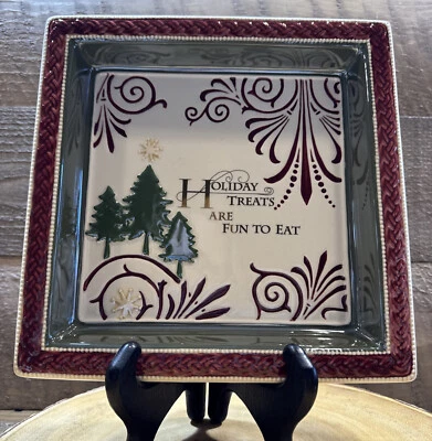Grasslands Road "Holiday Treats Are Fun To Eat”Appetizer Tid-Bit Holiday Plate - Image 1 of 4