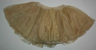 Nueva Falda Gymboree Niñas 18-24m Dorada Metálica Brillo Tutú Capas Pull On Foto 1 de 2