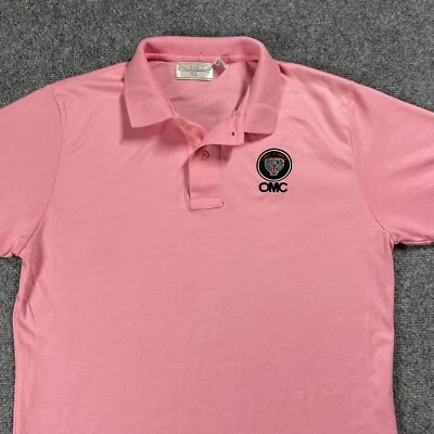 VINTAGE 70s OMC Cobra Polo Shirt Size Large Boat Parts Employee Johnson Outboard - Image 1 of 4