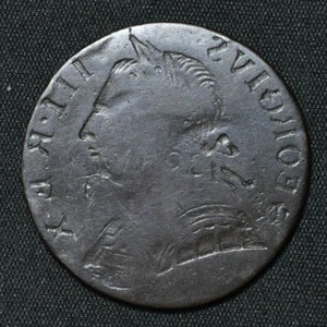 George III Contemporary Counterfeit Halfpenny, Obverse Brockage, Young Head Type - Picture 1 of 6