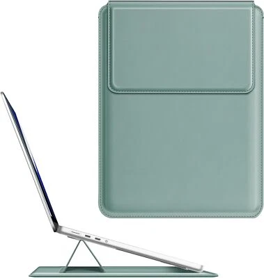 Sleeve Case for MacBook Air 13.6" M4 M3 M2 M1 Leather Slim Bag Cover with Stand - Image 1 of 4