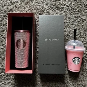 2023 Starbucks x Blackpink Rhinestone Bling Rose Gold Tumbler Limited Edition - Picture 1 of 8