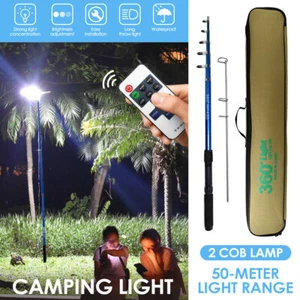 800W Outdoor Fishing Rod Lamp Telescopic COB LED Camping Lantern +Remote Control - Picture 1 of 19