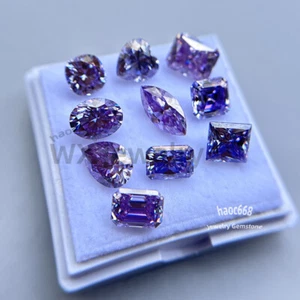 MultiShape brilliant cut Purple Moissanite loose stones GRA Certificate - Picture 1 of 33