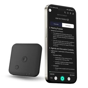 AI Voice Recorder, with Speech-to-Text & Summarization, 102 Languages,64GB Black - Picture 1 of 8