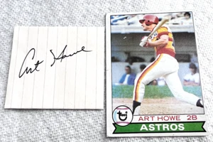 TARJETA DE BÉISBOL ART HOWE ASTROS Y AUTÓGRAFO - Imagen 1 de 3