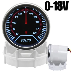 2" 52mm Universal Smoke Lens LED Pointer Car 8-18V Voltmeter Volt Gauge Meter - Picture 1 of 13