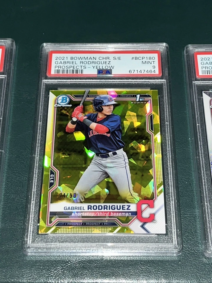 2021 Bowman Chrome SAPPHIRE Gabriel Rodriguez YELLOW /50 PSA 9 - Image 1 of 1