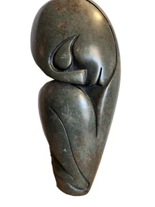 Native Shona Zimbabwe Carved Stone Statue Woman Sitting / Sculpture Not Signed - Picture 1 of 6