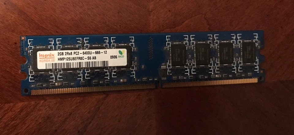 Hynix 2GB PC2-6400U PC2-6400 DDR2 800MHz 2RX8 240PIN DIMM Desktop Memory RAM CL6 - Image 1 of 1