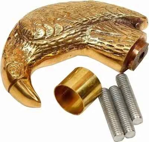 Designer Brass nautical Crow Head Handle Walking Stick Wooden Cane Vintage Style - Picture 1 of 6