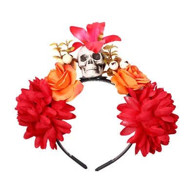 Diadema Calavera Día de Muertos Floral Mexicana Halloween Deco Día de los Muertos Foto 1 de 4