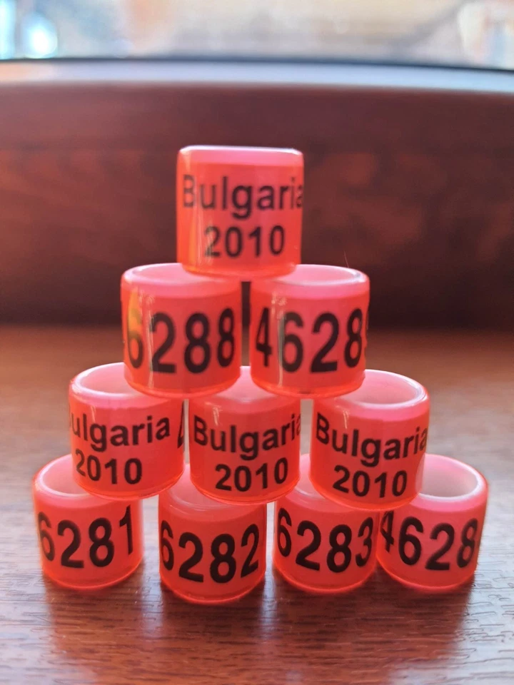 10 Brieftaubenringe 2010 BG Pigeon rings FCI OHNE Eigentumsausweis Bulgarien - Bild 1 von 1