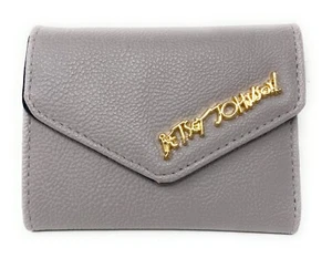 Betsey Johnson Gray Tri-Fold Envelope Wallet NEW Gold Accent - Picture 1 of 4
