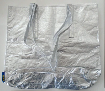 Bolso IKEA Edición Limitada FREKVENS Mediano Plateado 004.202.37 NUEVO 4 Galones Foto 1 de 4