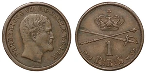 Denmark 1853-FK//VS 1 Rigsbankskilling KM# 756 Frederik VII World Copper Coin - Bild 1 von 3