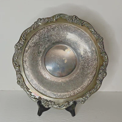 De Colección Lunt A-35 Plato de Plata Ornado 13" Bandeja para Servir Shabby Chic Inscrito LEER Foto 1 de 4