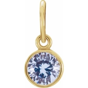 Aquamarin Charm Dangle LC Posh 14K Rose Gelb Weißgold März Geburtsstein - Bild 1 von 10