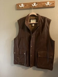 Chaleco de caza Orvis de cuero suave para hombre marrón talla XLarge - Imagen 1 de 5