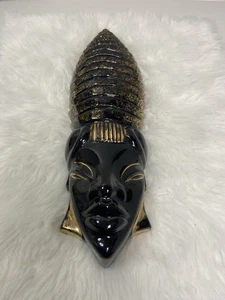 VTG Royal Haegar Blackamoor 11” Ceramic Tribal Head USA #791 - Picture 1 of 10