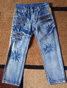 Boy's Rockin Style Zipper Blue Jeans Size 5 - Picture 1 of 10
