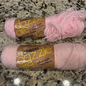 Vintage Caron Dazzleaire Yarn Skein Lot Of 2 2605 Pink Different Lots - Picture 1 of 3