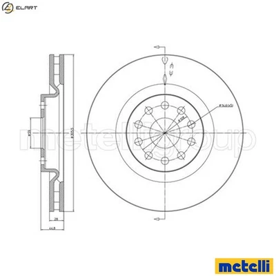2x BRAKE DISC 23-0611C FOR LANCIA 841C.000/G.000/P.000 2.4L 841 D.000 2.4L 5cyl - Image 1 of 4