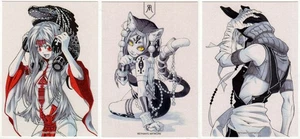 Lot: 3 Postkarten ANCIENT GODS - Sobek, Bastet, Anubis. Reyhan Yildirim, Manga - Bild 1 von 4