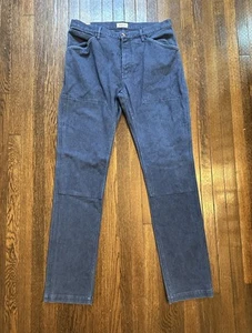 EUC Taylor Stitch Chore Pants Men's 36 Blue Boss Duck Double Knee Hemp Canvas - Picture 1 of 12
