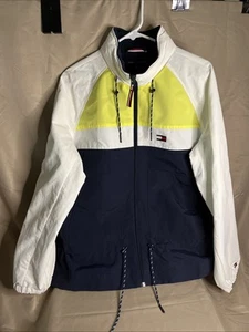Tommy Hilfiger Youth XL 20 Blue White Yellow Long Sleeve Windbreaker Jacket - Picture 1 of 7
