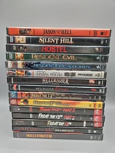 DVD Lot Of 15 Horror Movies Jason Resident Evil Friday The 13th Halloween Psycho - Picture 1 of 1