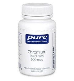 Picolinato de cromo Pure Encapsulations 500 mcg 180 Vegcap - Imagem 1 de 1